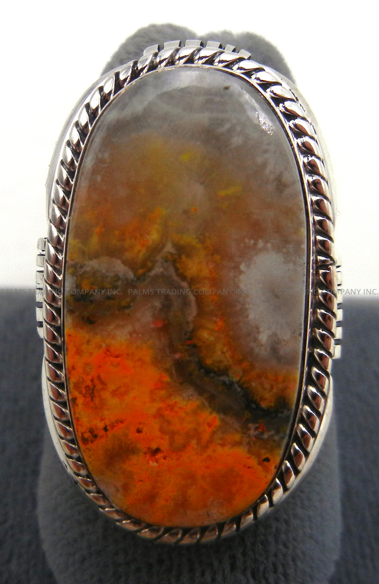 Navajo bumblebee jasper and sterling silver ring by Joe Begay