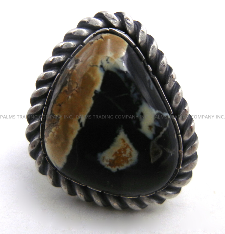 Navajo jasper and sterling silver ring by Walter Vandever