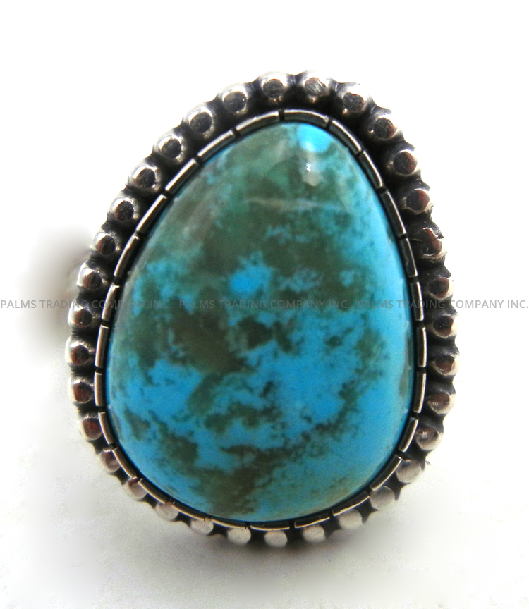 Navajo turquoise and sterling silver ring by Walter Vandever