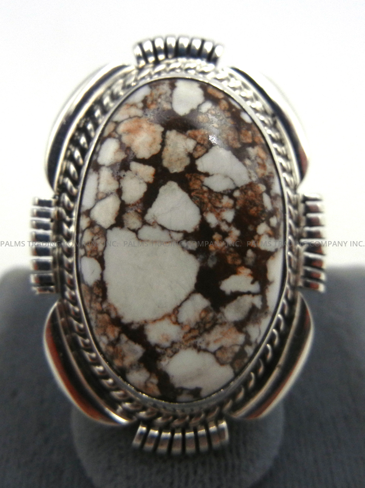 Navajo wild horse and sterling silver ring