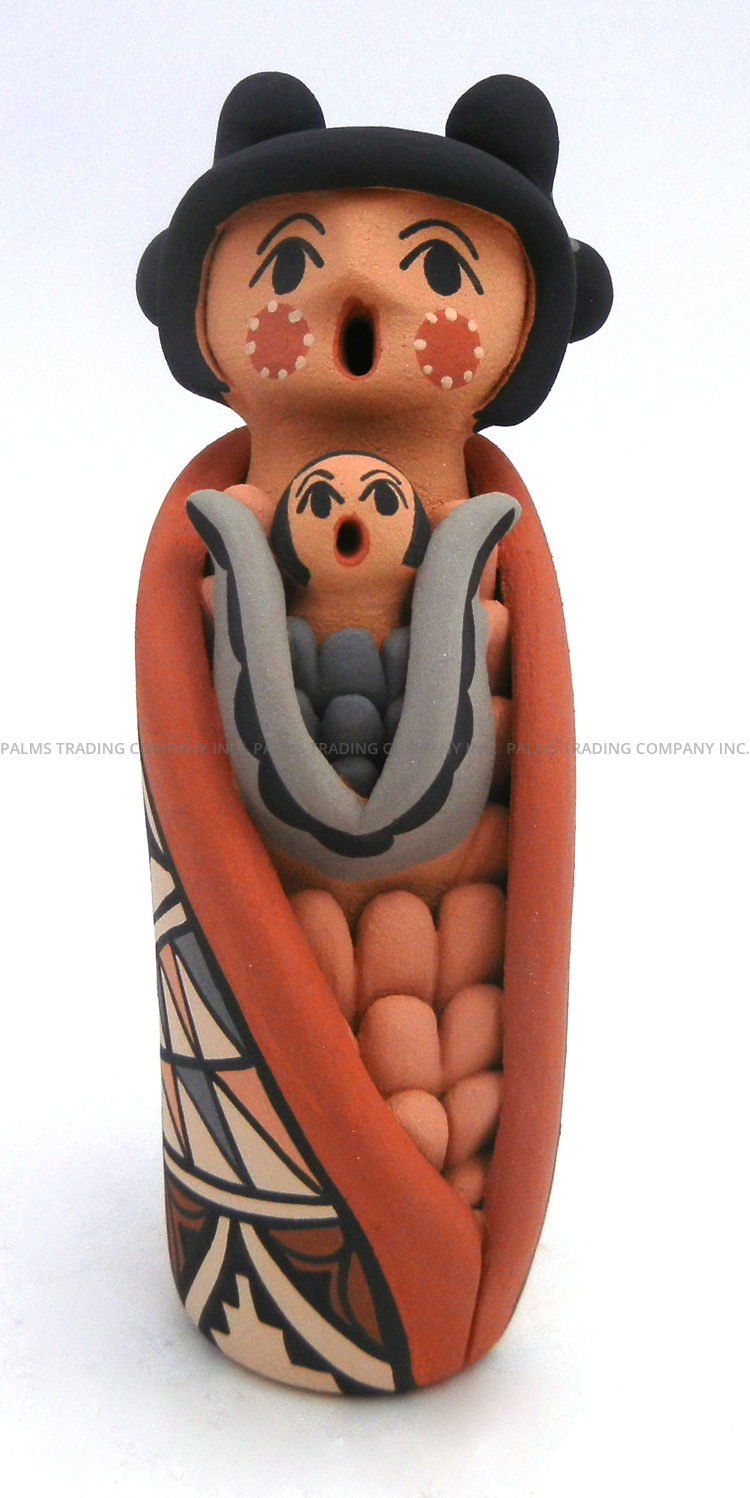 Jemez handmade and hand painted double corn maiden figurine by Chrislyn Fragua