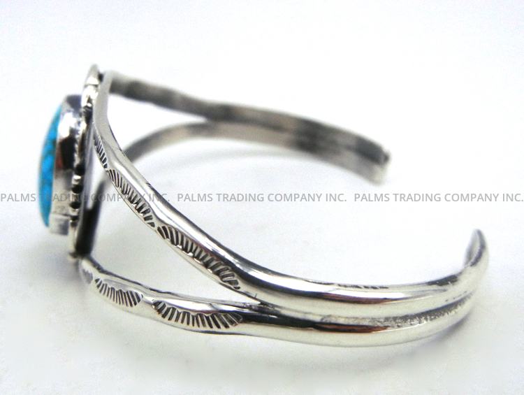Navajo Will Denetdale Turquoise and Sterling Silver Cuff Bracelet - Image 3