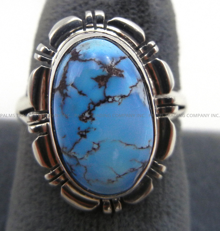 Navajo golden hills turquoise and sterling silver ring