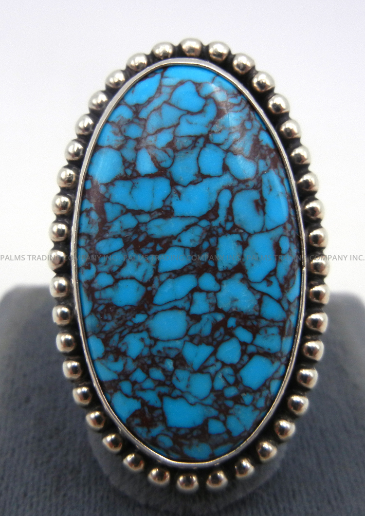 Navajo adjustable turquoise and sterling silver ring by Racquel Hurley and Leonard Platero, Jr.
