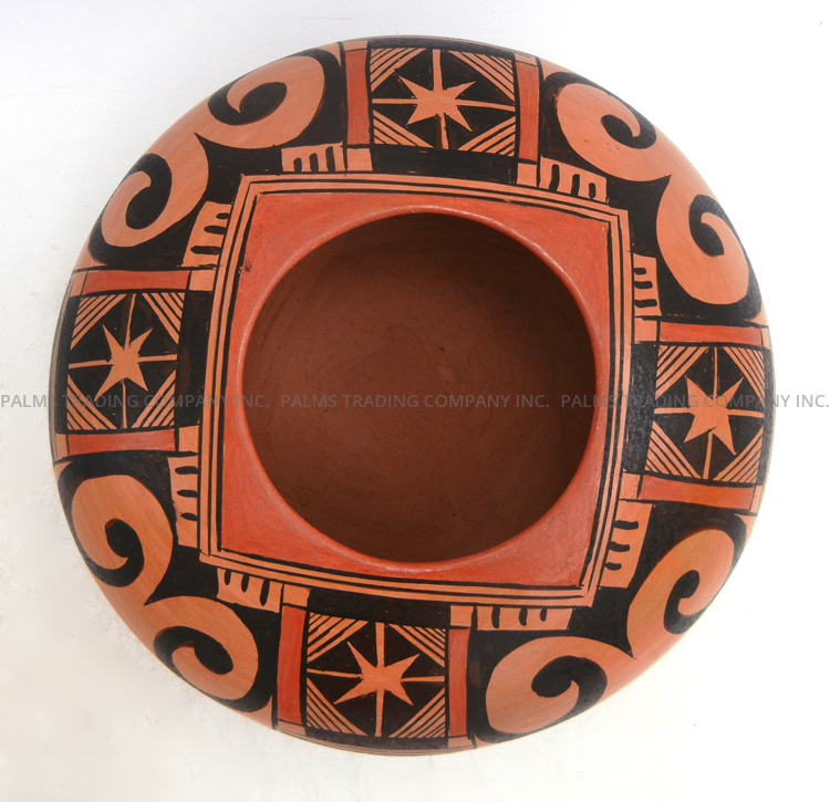 Hopi Adelle Nampeyo Handmade and Hand Painted Eagle Tail Design Bowl - Image 3