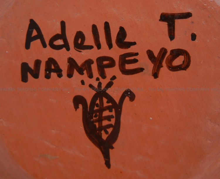 Hopi Adelle Nampeyo Handmade and Hand Painted Eagle Tail Design Bowl - Image 4