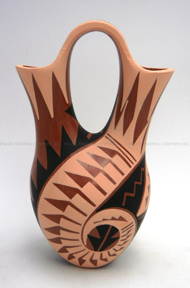 Jemez handmade, painted and polished multi-pattern wedding vase by Geraldine Sandia