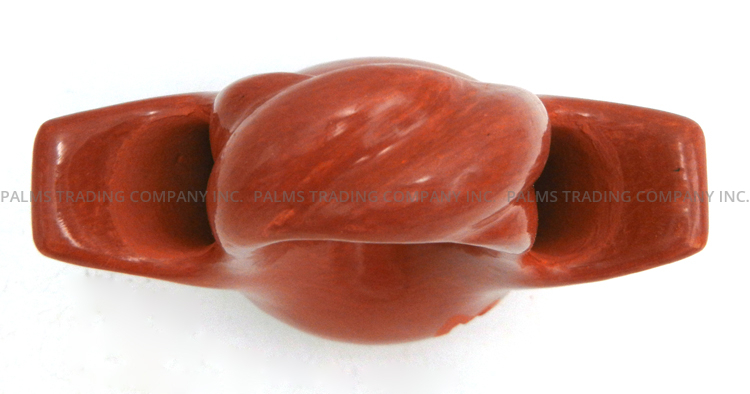 Santa Clara Birdell Bourdon Handmade, Red Polished Wedding Vase with Etched Flowers and Twisted Handle - Image 6