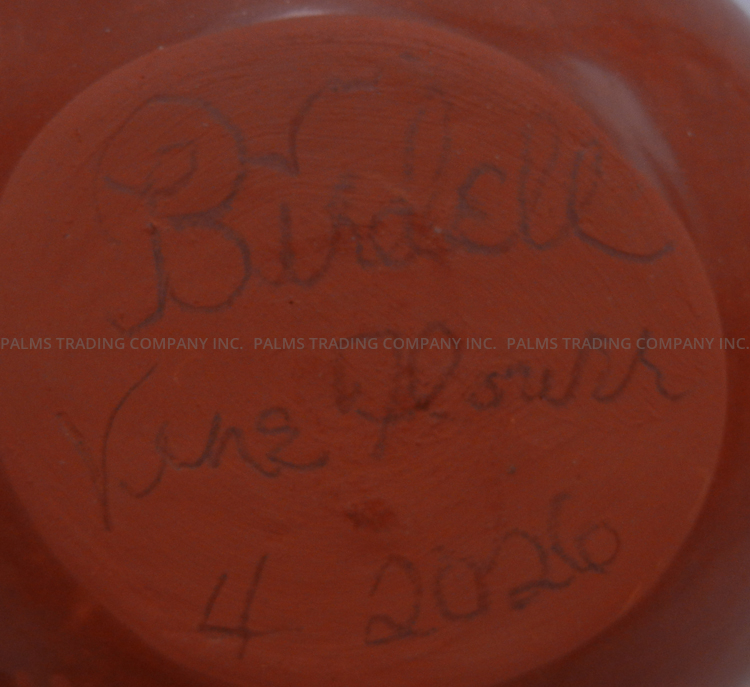 Santa Clara Birdell Bourdon Handmade, Red Polished Wedding Vase with Etched Flowers and Twisted Handle - Image 7