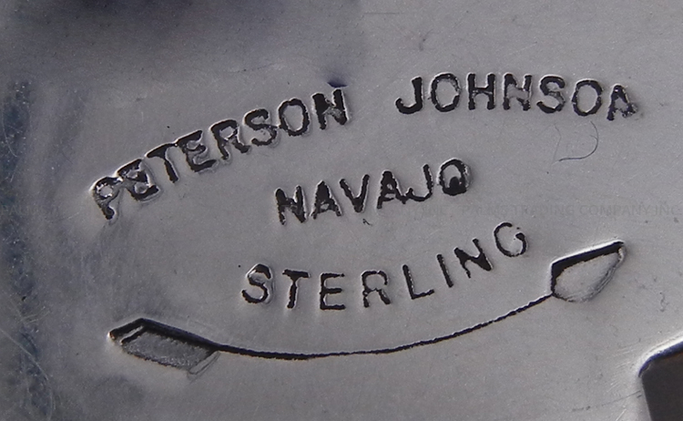 Navajo Vintage Peterson Johnson Turquoise and Sterling Silver Pendant - Image 3