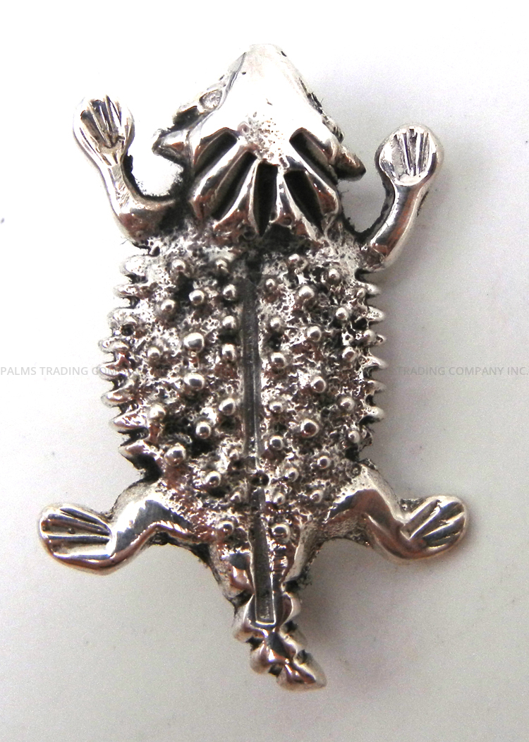 Navajo sandcast sterling silver horned toad pin/pendant by Robbie Manuelito