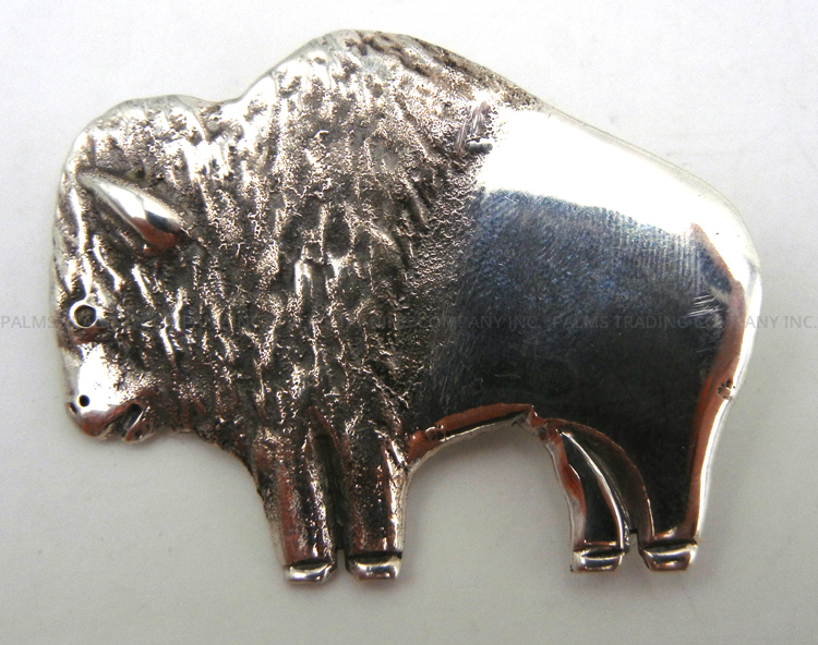 Navajo sterling silver buffalo pin/pendant by Robbie Manuelito