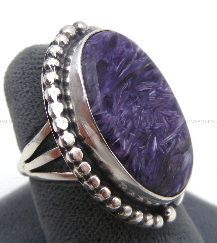 Navajo Alice McShirley Charoite and Sterling Silver Ring - Image 3