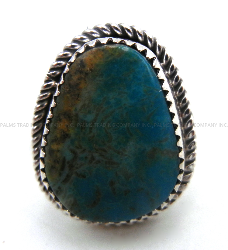 Navajo adjustable turquoise and sterling silver ring by Randal Endito