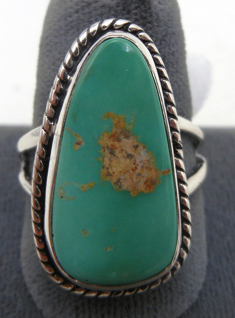 Navajo green turquoise and sterling silver ring