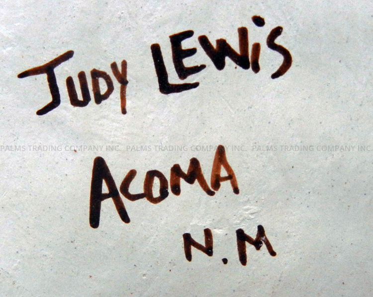 Acoma Judy Lewis Handmade and Hand Painted Polychrome Multi-Pattern Wedding Vase with Twisted Handle - Image 7