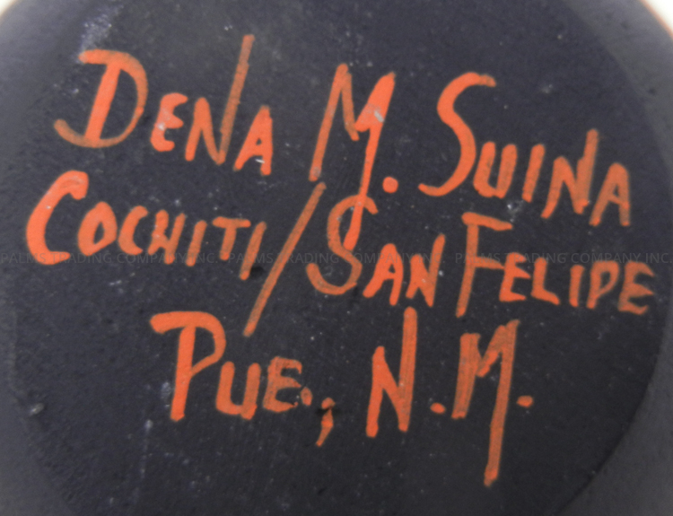 Cochiti/San Felipe Dena Suina Handmade Lidded Vase with Bear and Thirteen Children - Image 8