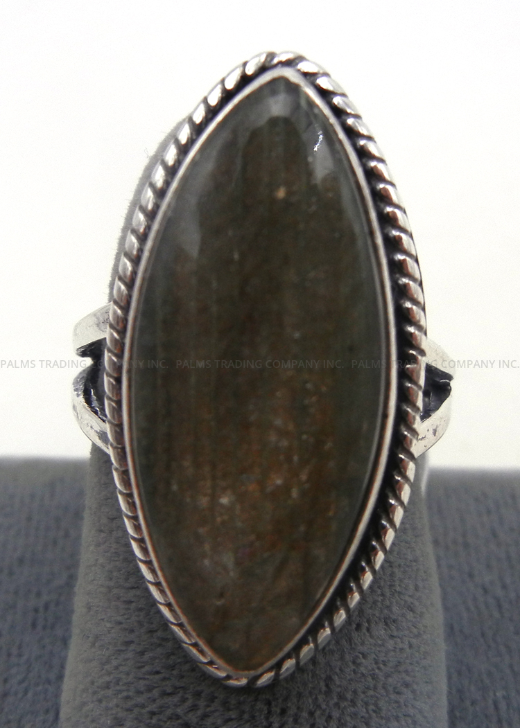 Navajo labradorite and sterling silver ring by Joe Begay