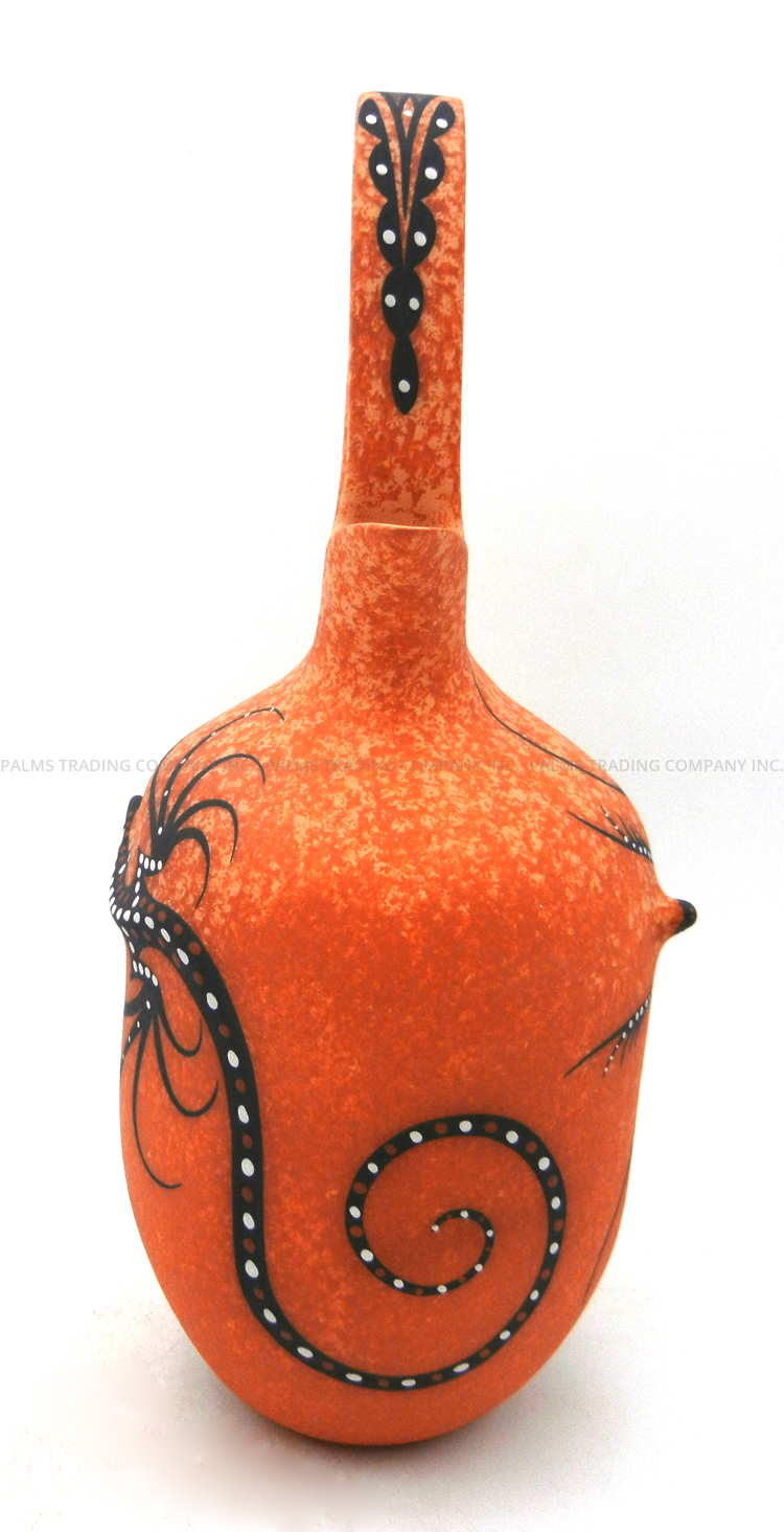Zuni Adam Cellicion Handmade Three Dimensional Lizard Wedding Vase - Image 3