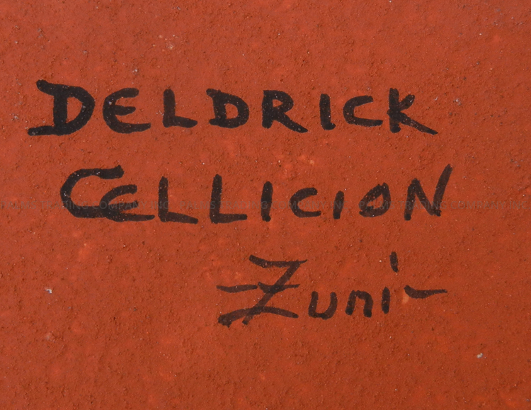 Zuni Deldrick Cellicion Handmade and Hand Painted Three Dimensional Lizard Bowl - Image 7